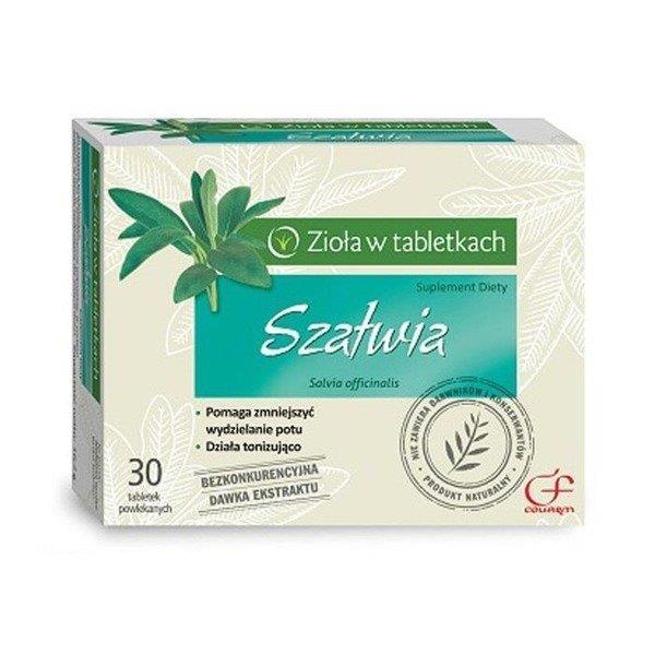 Colfarm Zioła w Tabletkach Szałwia Wspomaga Układ Pokarmowy i Naturalną Odporność 30 Tabletek