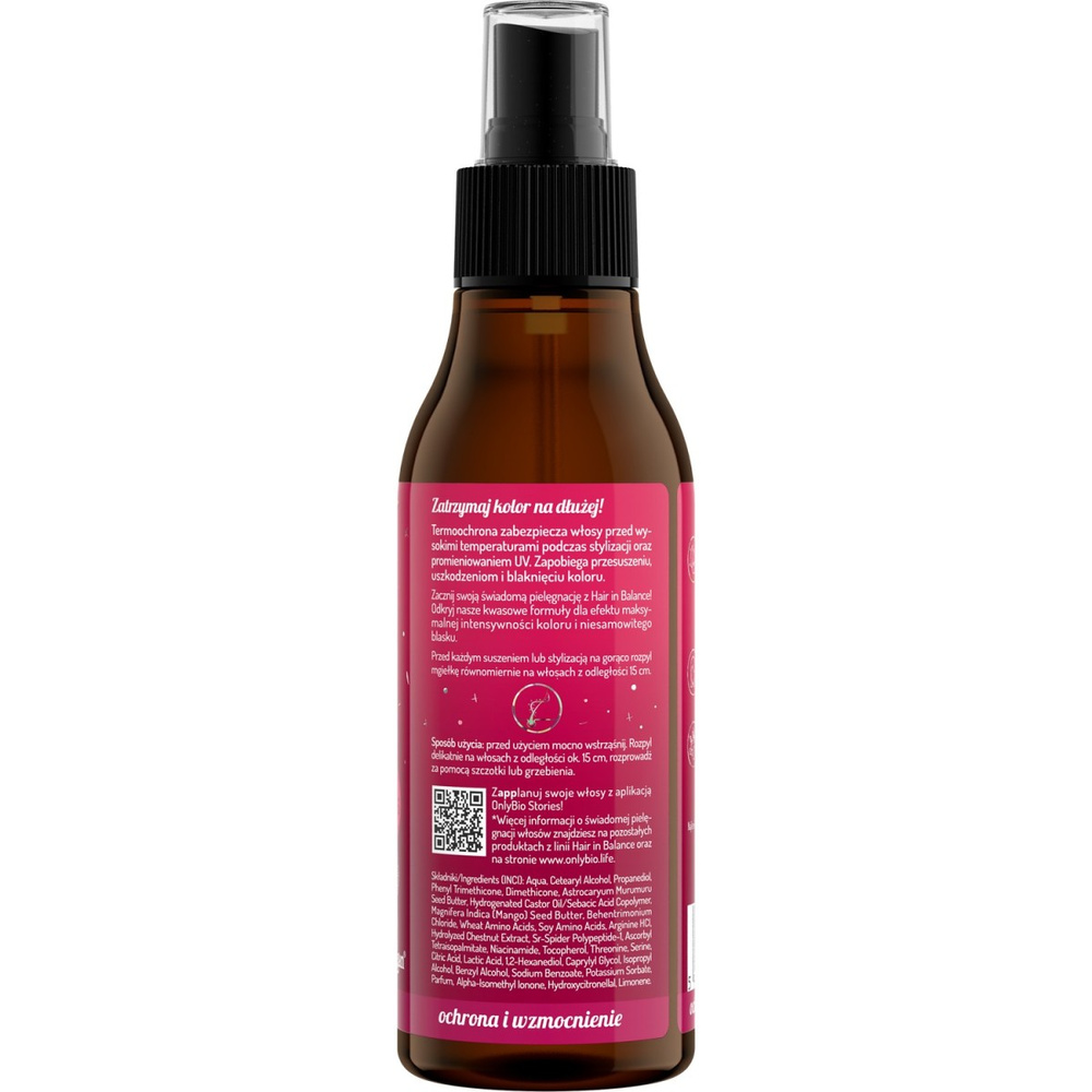 OnlyBio Hair in Balance Kolor Termoochronny Spray Ochrona przed UV 150ml
