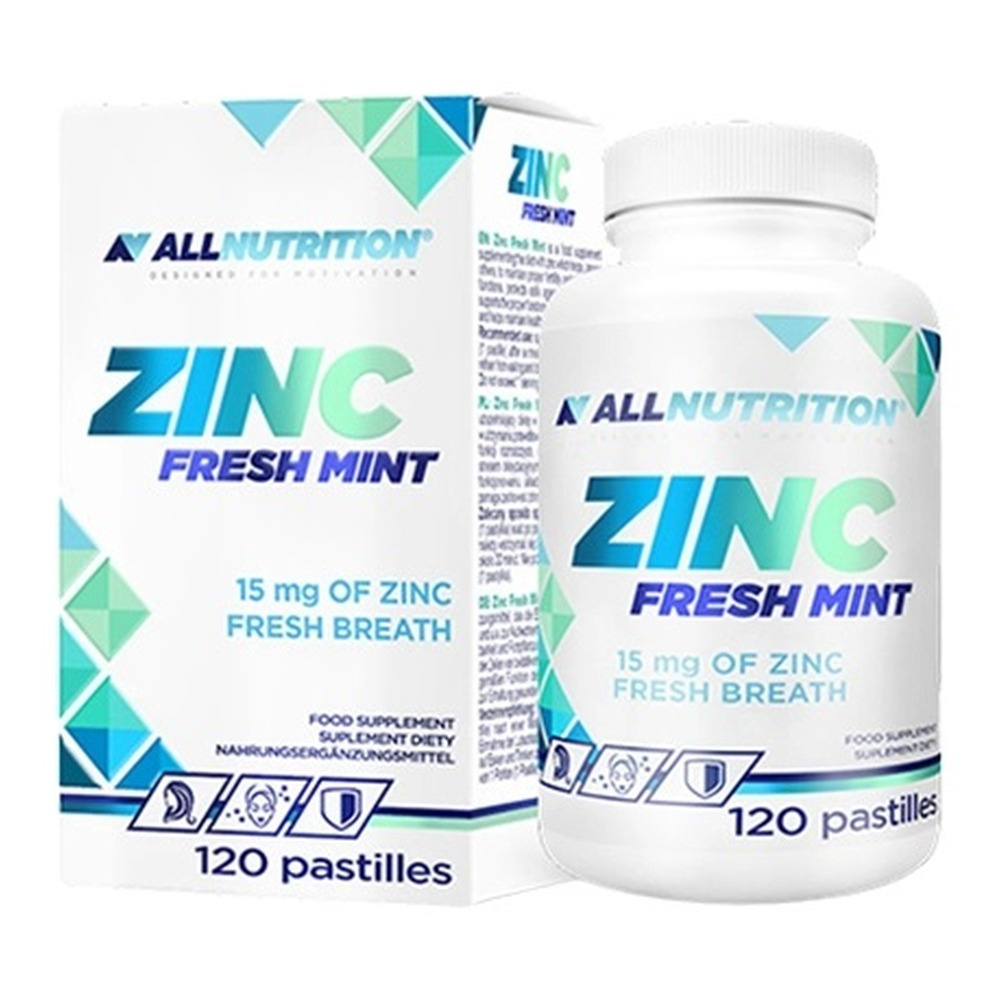 Allnutrition Zinc 15mg Supports Immune System Fresh Mint 120 Lozenges