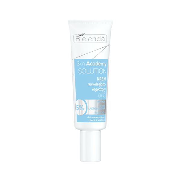 Bielenda Skin Academy Solution Moisturizing - Soothing Cream 5% Peptides with Lactobionic Acid and Panthenol for Dehydrated and Sensitive Skin for Day and Night 50ml
