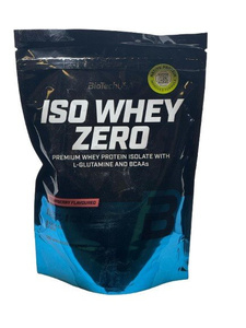 BioTechUSA Iso Whey Zero Izolat Białka Serwatkowego Truskawkowy Na Budowę Masy Mięśniowej 500g