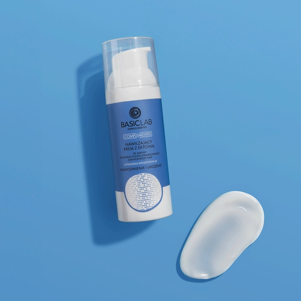 BasicLab Complementis Moisturizing Cream with Ectoine with Ultra-Light Consistency Hydration and Soothing for Day and Night 50ml