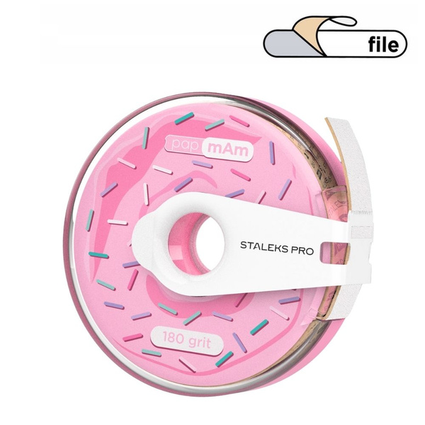 Staleks Pro Expert PapmAm Disposable White Abrasive Tape In Plastic Case 180 Grit ATC-180w 7m