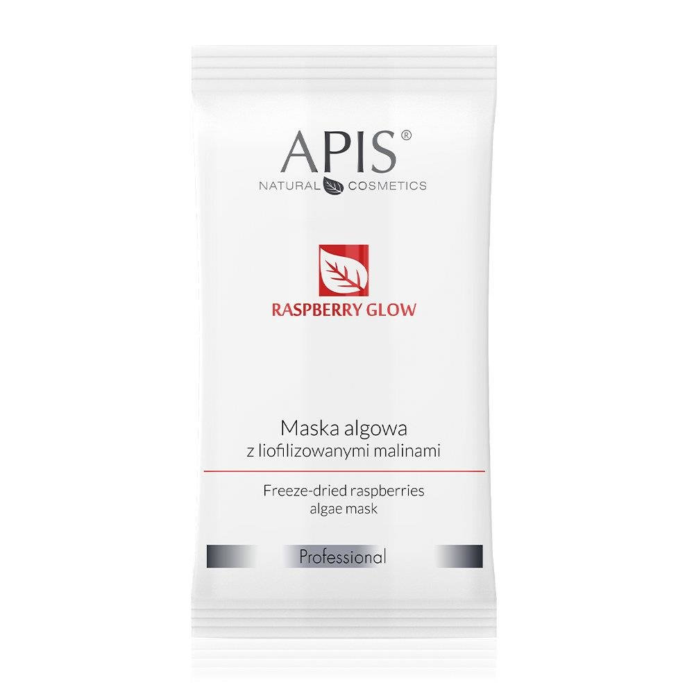 Apis Professional Raspberry Glow Maska Algowa z Liofilizowanymi Malinam dla Skóry Suchej i Odwodnionej 20g