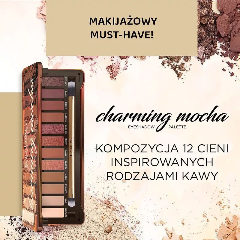 Eveline Charming Mocha Zestaw Mocno Napigmentowanych Cieni do Powiek 12g