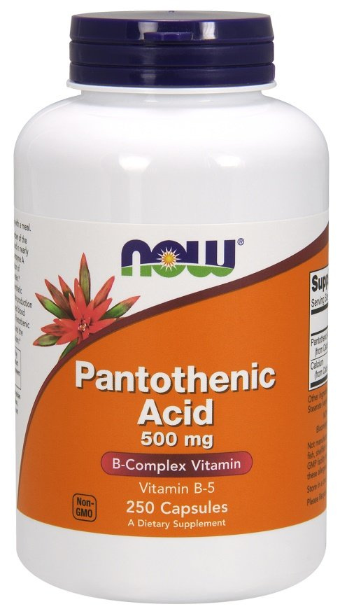 Now Foods Pantothenic Acid 500mg Supports Energy Metabolism 250 Capsules