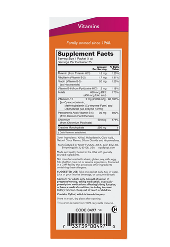 Now Foods Vitamin B-12 Instant Energy 75 Saszetek