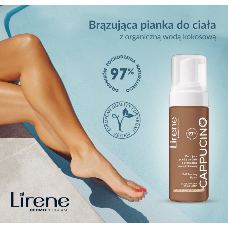 Lirene Perfect Tan Tanning Body Foam with Organic Coconut Water Capuccino 150ml
