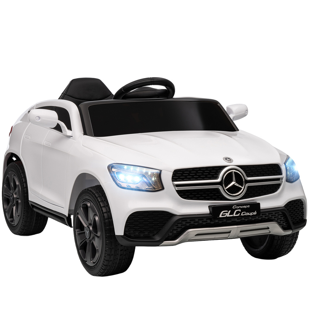 AIYAPLAY Mercedes-Benz GLC Licensed Kids Ride on Car with Remote Control, Soft Start, MP3, LED Headlights, White