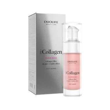 DuoLife Pro Collagen Elixir Rose Lifting Elixir for Skin Around Eyes Lips and Neck 30ml Best Before 31.10.25
