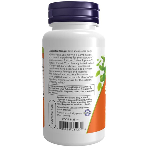 Now Foods Vein Supreme Wspiera Zdrowie Naczyń Krwionośnych 90 Kapsułek