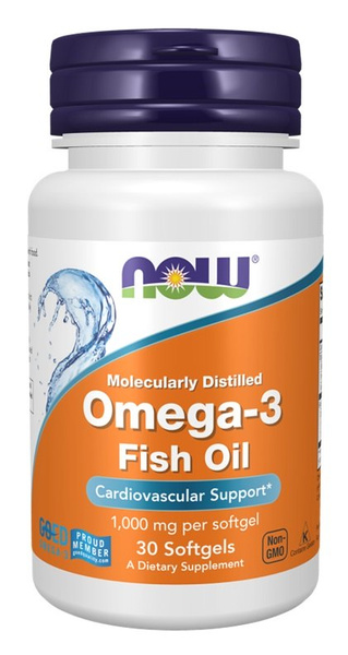 Now Foods Omega-3 Fish Oil Molecularly Distilled 30 Kapsułek