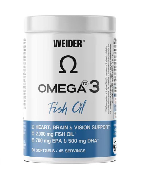 Weider Omega 3 Fish Oil, 2000mg - 90 softgels