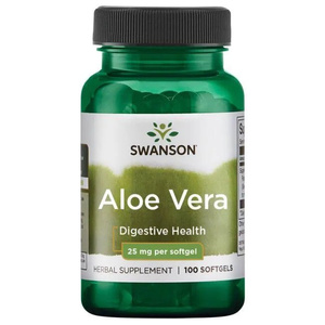 Swanson Aloe Vera 25mg Aloe Supports Immune and Digestive Systems 100 Capsules