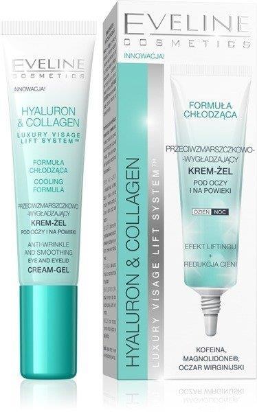 Eveline Hyaluron&Collagen Przeciwzmarszczkowo-wygładzający Krem-żel pod Oczy i na Powieki 15ml