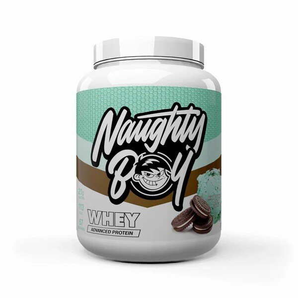 Naughty Boy Advanced Whey Mint Cookies and Cream Protein Supplement for Muscle Growth 2010g