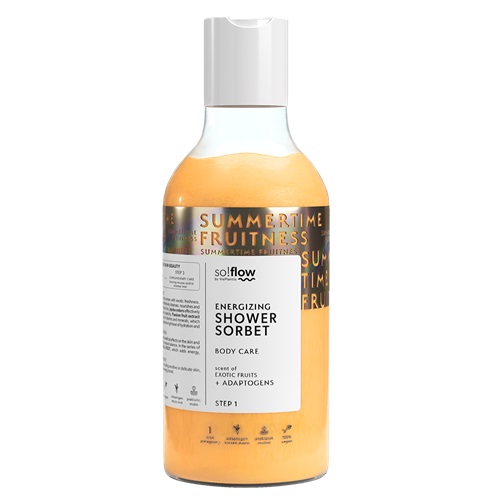 So!Flow by Vis Plantis Egzotyczny Sorbet Pod Prysznic - Luksusowy Żel Z Owoców Tropikalnych, 400 ml