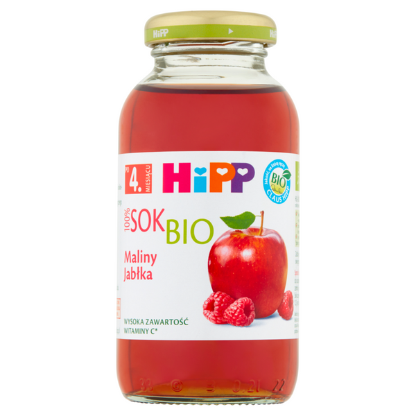 Hipp Bio Sok 100% Maliny i Jabłka dla Niemowląt po 4 Miesiącu 200ml