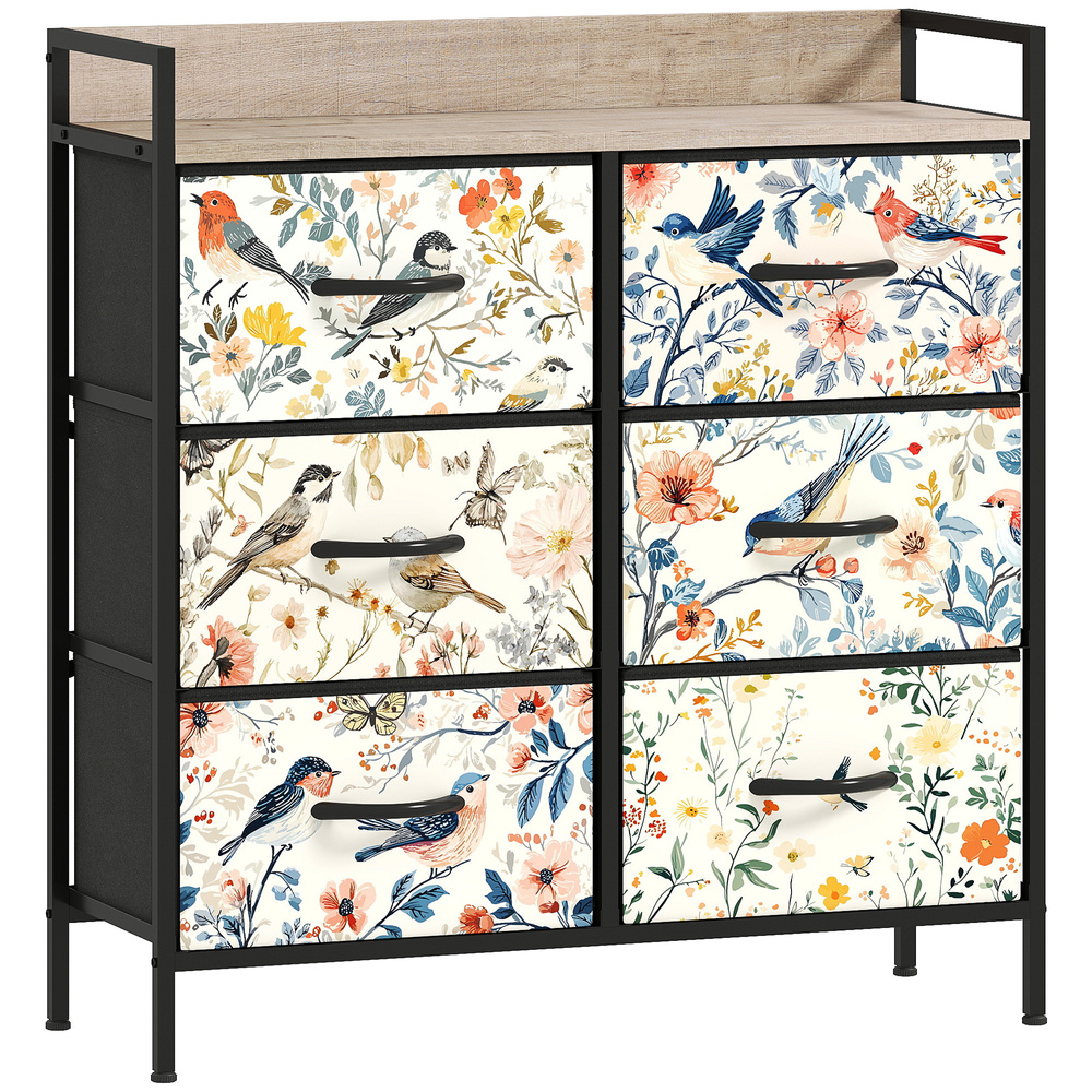 HOMCOM 6-Drawer Chest of Drawers - White