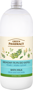 Green Pharmacy Kremowy Płyn do Kąpieli Oliwki i Mleko Ryżowe 1000 ml