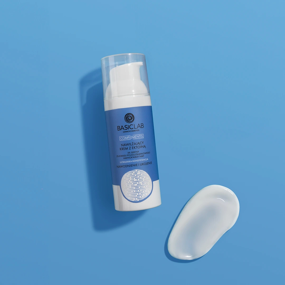 BasicLab Complementis Ultra-Light Hydration Cream with Ectoine - Day & Night Moisturizer for Sensitive Skin, 50ml