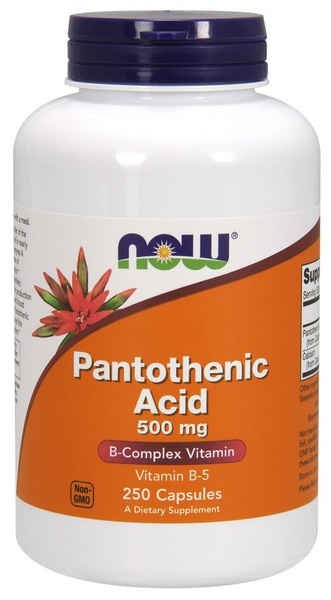 Now Foods Pantothenic Acid 500mg Supports Energy Metabolism 250 Capsules