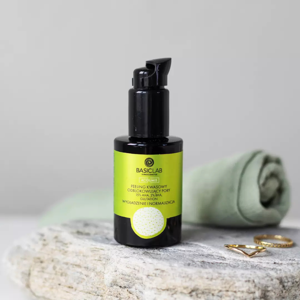 BasicLab Professional 15% AHA 2% BHA Acid Peeling for Deep Pore Cleansing & Skin Renewal - 30ml
