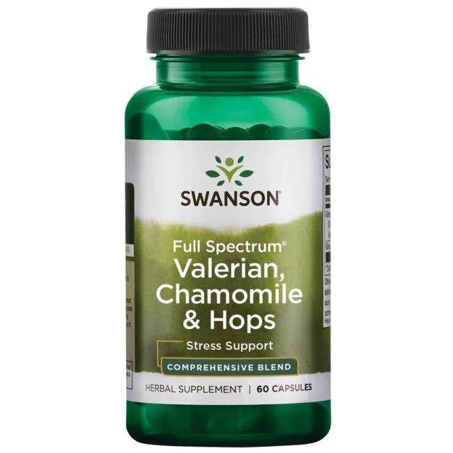 Swanson Full Spectrum Valerian Chamomile & Hops 60 Capsules