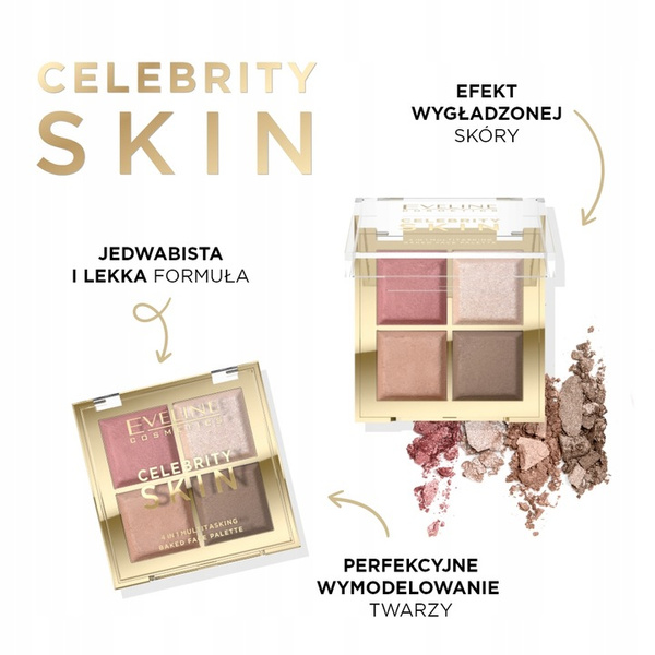 Eveline Celebrity Skin Baked Multifunctional Contouring Palette 4-in-1 16g