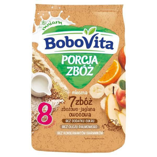 BoboVita Portion of Cereals Fruit Milk Porridge 7 Cereals and Millet for Babies after 8 Months 210g