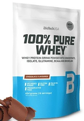 BioTechUSA 100% Pure Whey Odżywka Białkowa Ciasteczka i Krem Na Wzrost i Utrzymanie Mięśni 454g