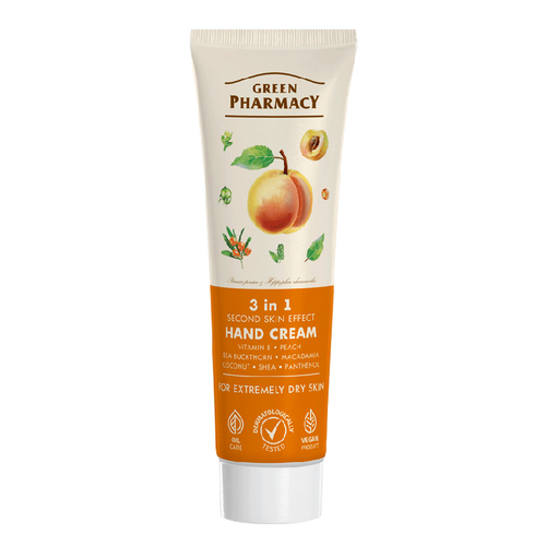 Green Pharmacy Krem do Rąk 3w1 Efekt Drugiej Skóry Peach 100ml