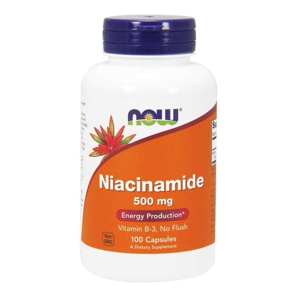 Now Foods Niacinamide 500mg Supports Nervous System & Psychological Function 100 Capsules