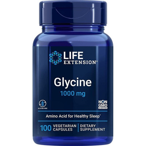Life Extension Glicyna 1000mg Wsparcie Układu Nerwowego i Snu 100 Kapsułek