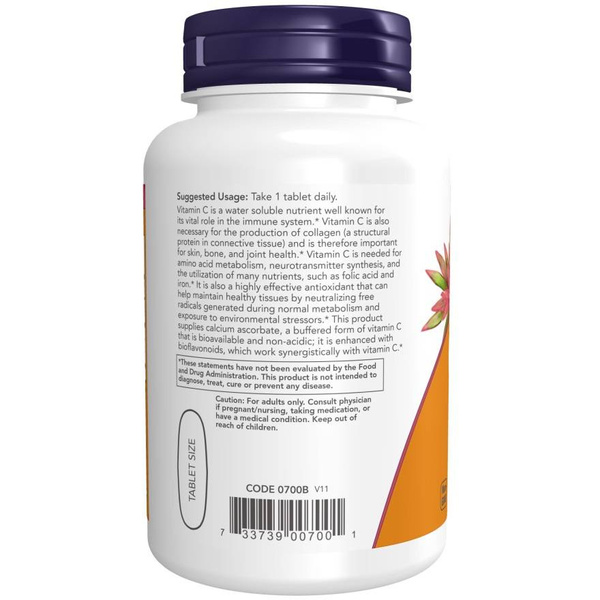Now Foods Vitamin C-1000 Complex Complex Buforowana 250mg Bioflawonoidy 90 Tabletek