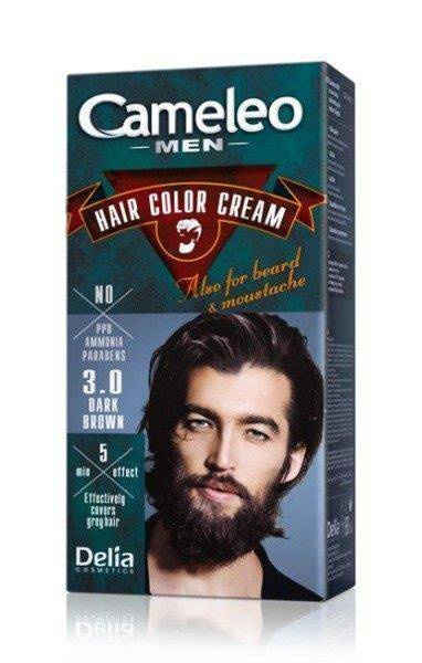 Delia Cameleo Men Farba Do Włosów Brody Wąsów 3.0 Dark Brown 30ml