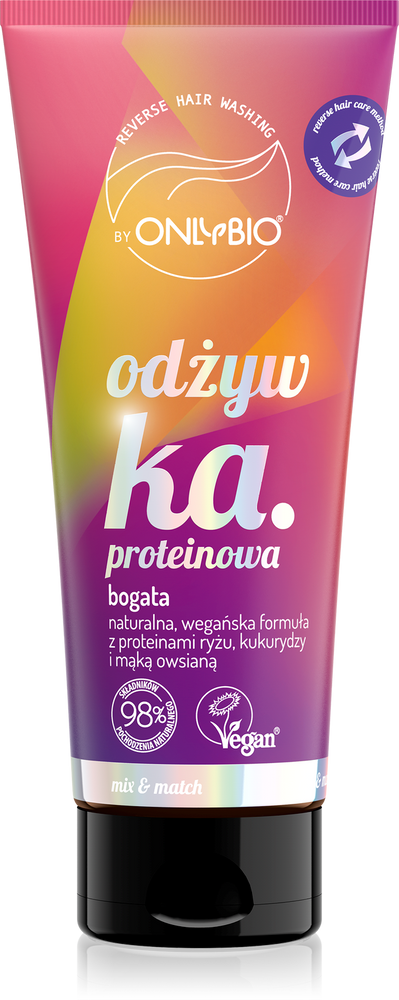 OnlyBio Reverse Washing Bogata Odżywka Proteinowa dla Włosów Matowych Pozbawionych Objętości 200ml