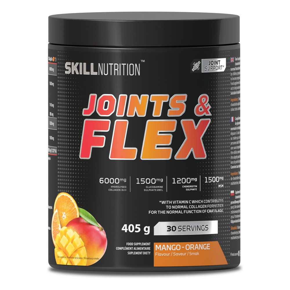 Skill Nutrition Joints & Flex formuła na stawy w proszku Mango-Pomarańcza 405g