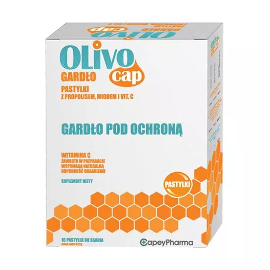 Olivo Cap Throat Propolis Lozenges with Honey and Vitamin C 16 Lozenges Best Before 31.12.25