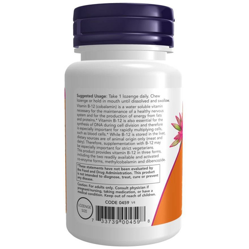 Now Foods Vitamin B-12 2000mcg Supports Nervous and Immune Systems 100 Lozenges