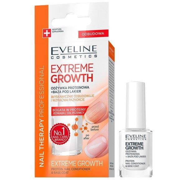 EVELINE EXTREME GROWTH ODŻYWKA PROTEINOWA + BAZA POD LAKIER 12ML