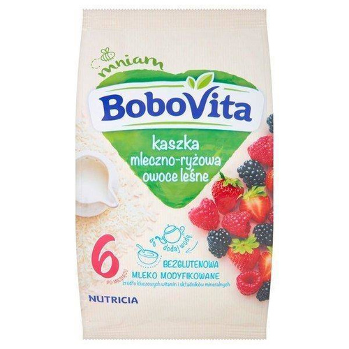 BoboVita Milk Rice Porridge with Forest Fruits Flavor Gluten Free after 6th Month 230g