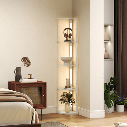 HOMCOM Three-Tier Corner Floor Lamp