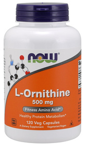 NOW Foods L-Ornithine 500 mg Supports Detoxification Recovery and Stress Resistance 120 vcaps