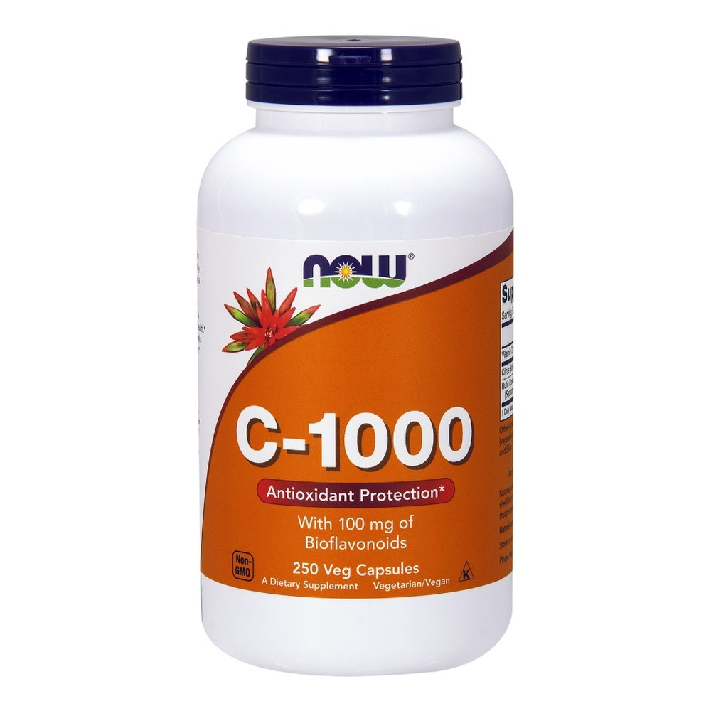 Now Foods Vitamin C-1000 Bioflavonoids and Rutin Supports Immunity Bones and Joints 250 Vcapsules