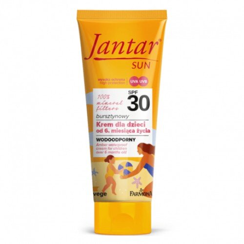 Jantar Sun Bursztynowy Wodoodporny Krem z Filtrami Mineralnymi SPF 30 dla Dzieci powyżej 6 Miesiąca Życia 50ml