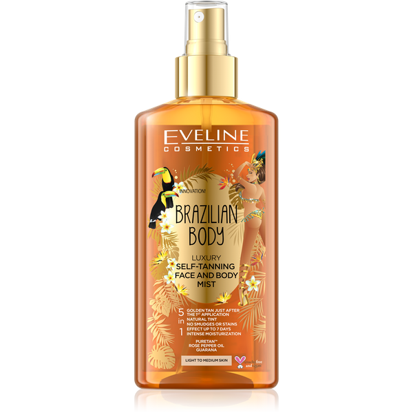 Eveline Brazilian Body 5in1 Luxurious Self Tanning Mist for Face and Body 150ml