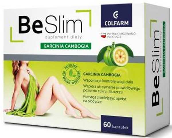 Be Slim Garcinia Cambogia Wsparcie Kontroli Wagi i Apetytu 60 Kapsułek