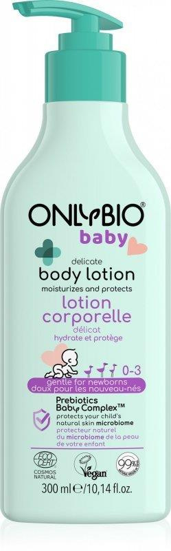 OnlyBio Baby Delikatny Balsam do Ciała dla Niemowląt od 1 Dnia Życia dla Skóry Wrażliwej i Delikatnej 300ml