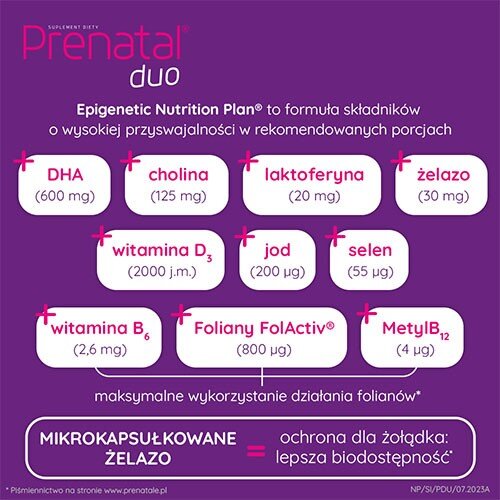 Prenatal Duo Wsparcie w Przebiegu Ciąży 30 Tabletek + 60 Kapsułek